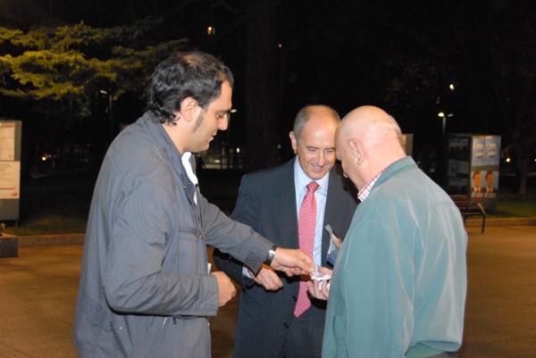 Josu Erkoreka en Santurtzi con Anasagasti, Esteban, Azpiazu e Ituarte