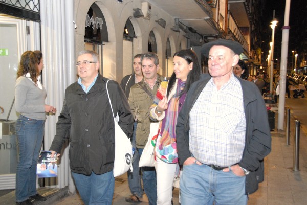 Josu Erkoreka en Santurtzi con Anasagasti, Esteban, Azpiazu e Ituarte