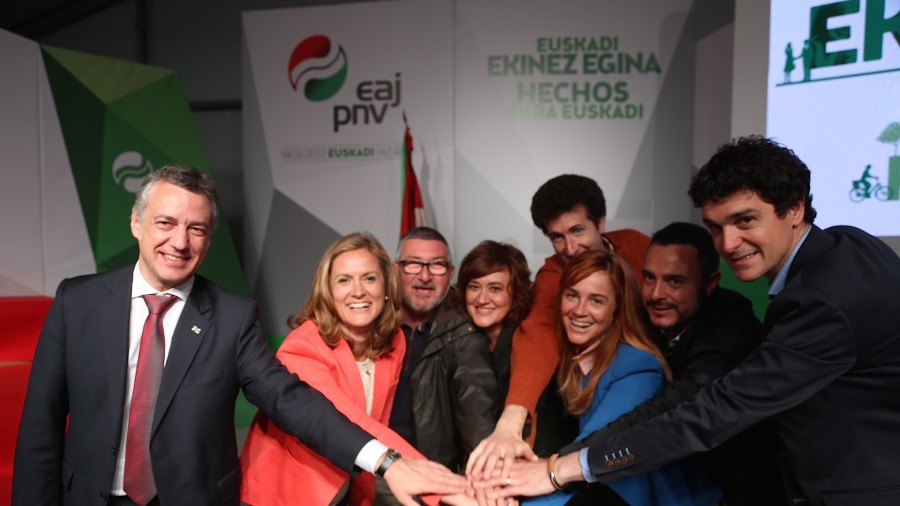 Barakaldoko mitina - Amaia del Campo, Unai Rementeria, Iñigo Urkullu, Andoni Ortuzar